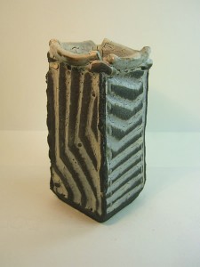 Black clay vase